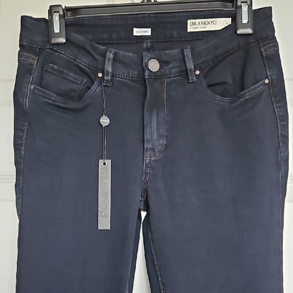Blank NYC Women's Black/Blue Jeans. Cosmic Flare. Waist 28